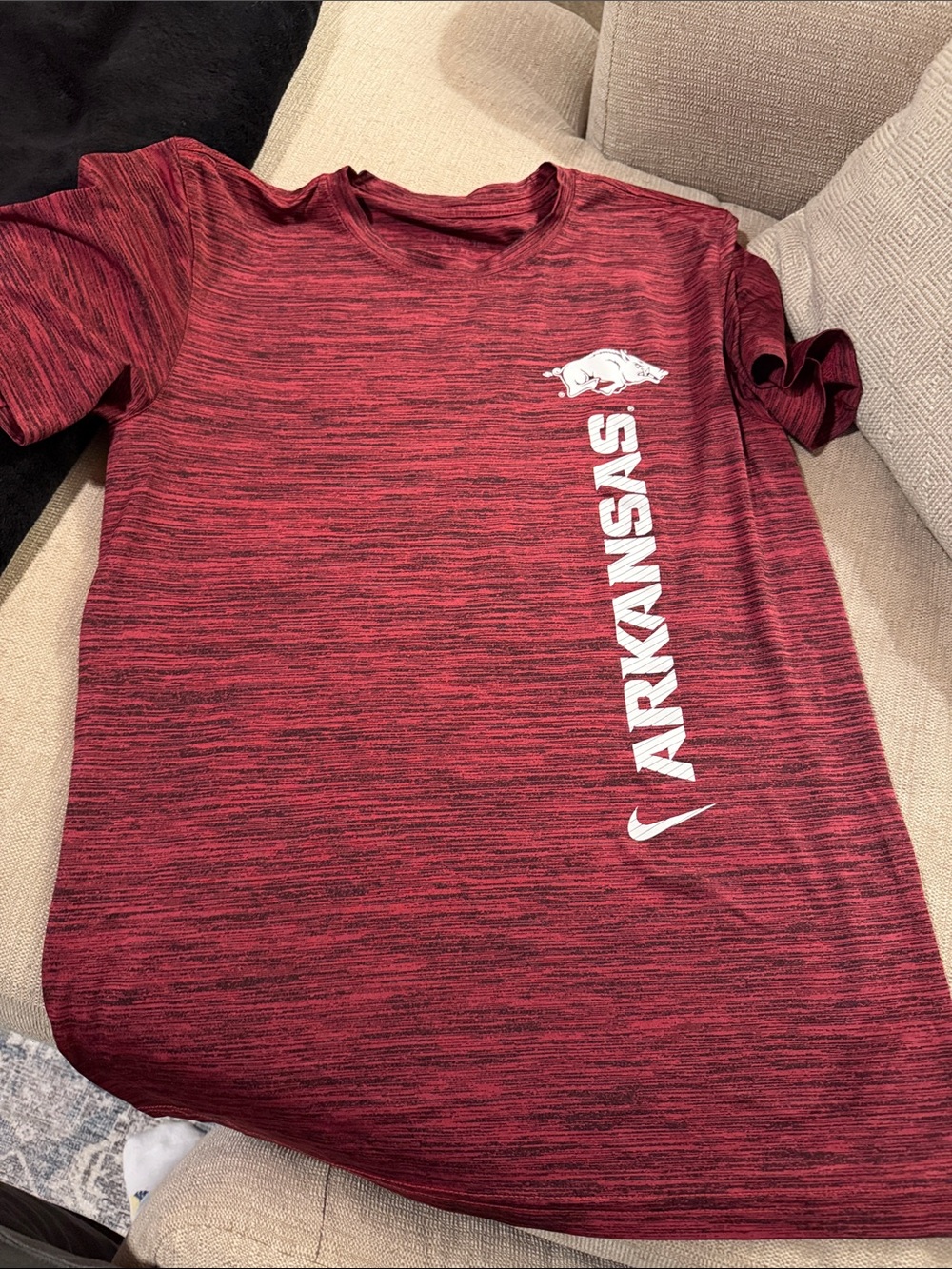 Nike Kids Arkansas Red Heather Performance Tee